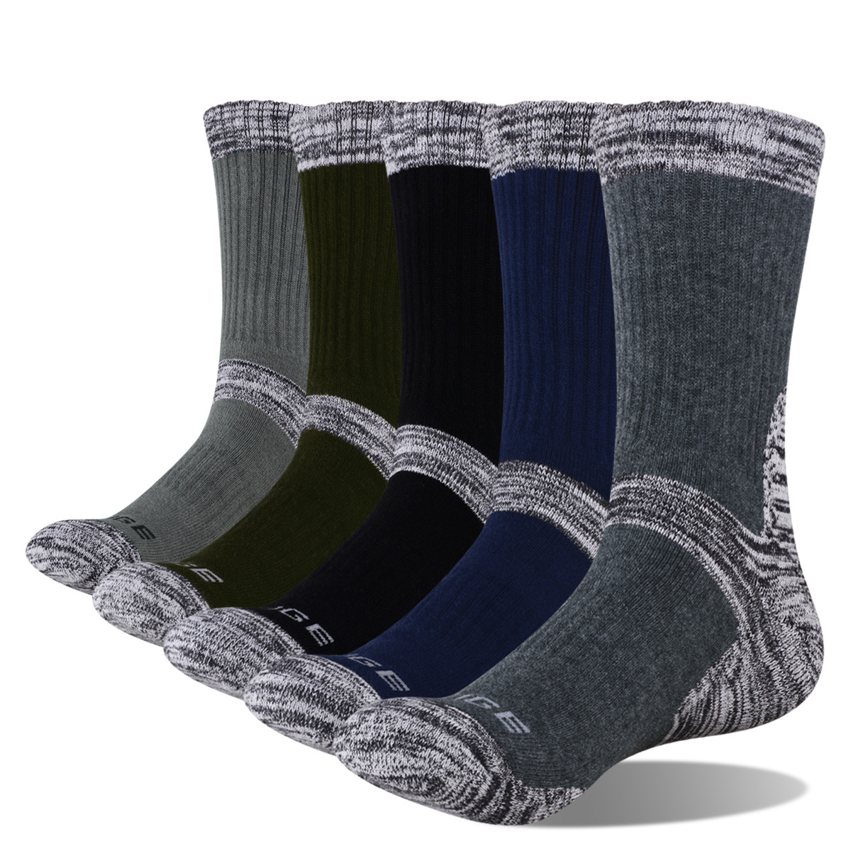 YUEDGE 10 Pairs Outdoor Socks Male Sports Socks Cotton Towel Bottom Barreled Riding Mountaineering Trekking Hiking Socks